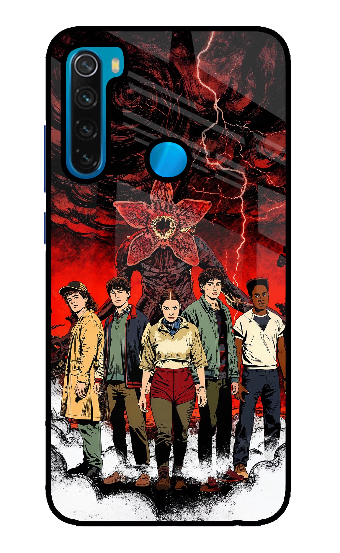 Ordinary Things Characters Redmi Note 8 Glass Case Back Cover by Casekaro