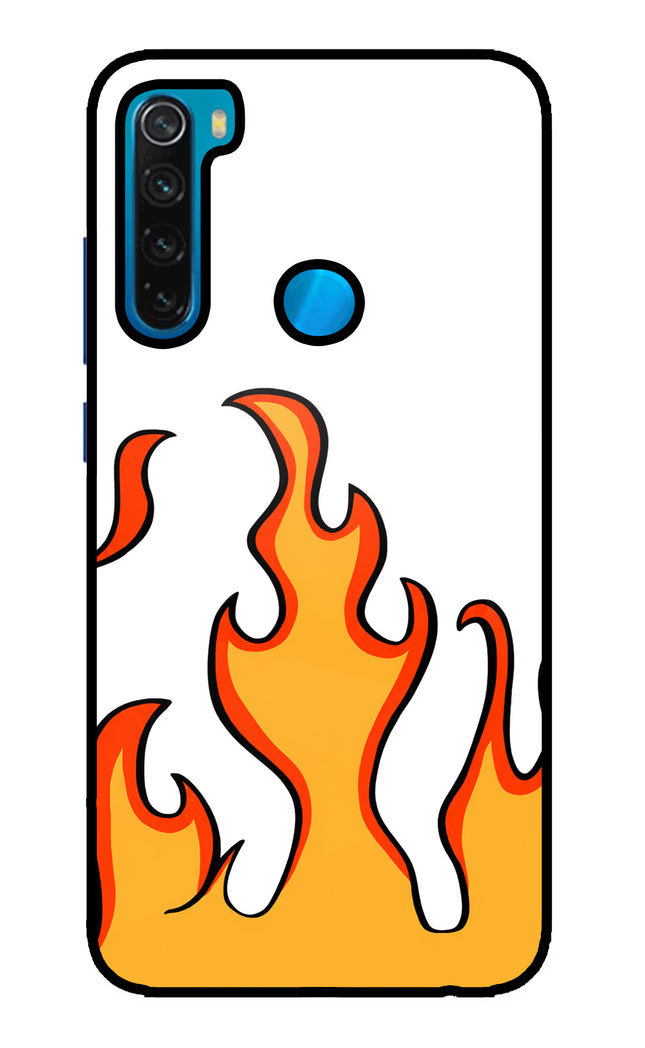 Fired Up – White Redmi Note 8 Glass Case