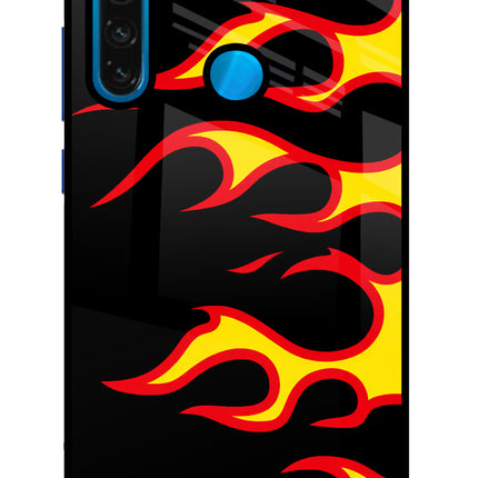 Side Sweep Flames Redmi Note 8 Glass Case