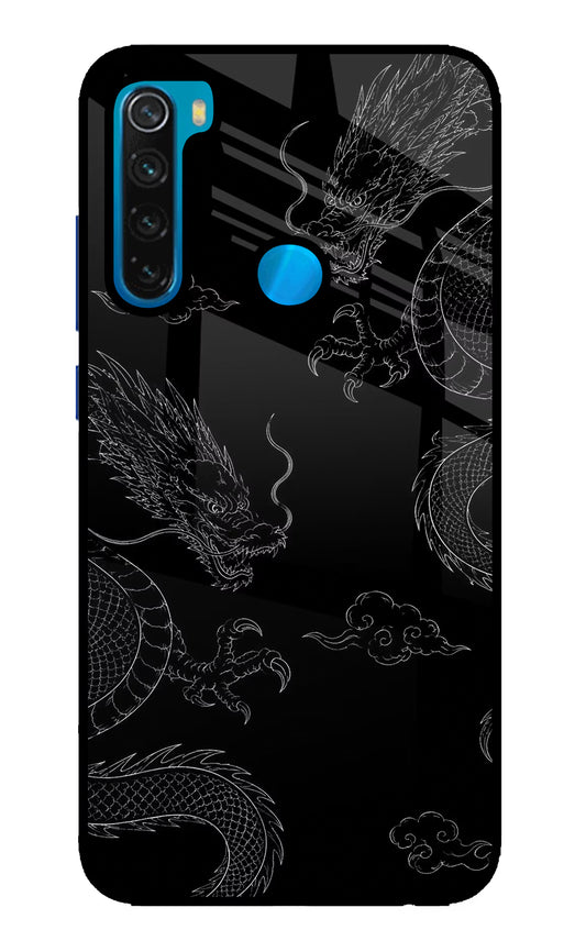 Twin Dragons Redmi Note 8 Glass Case