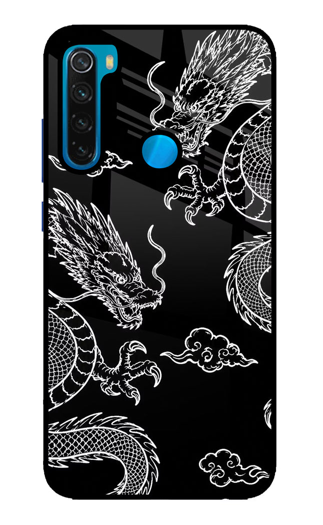 Twin Dragons Redmi Note 8 Glass Case