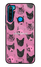 Pink Cats Redmi Note 8 Glass Case