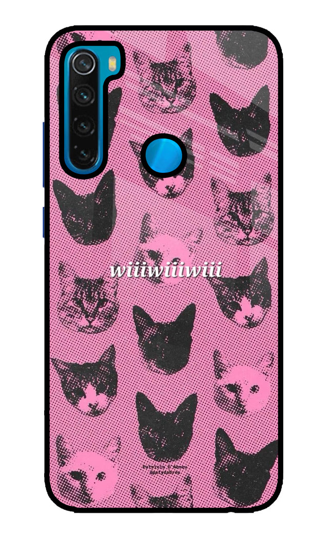 Pink Cats Redmi Note 8 Glass Case