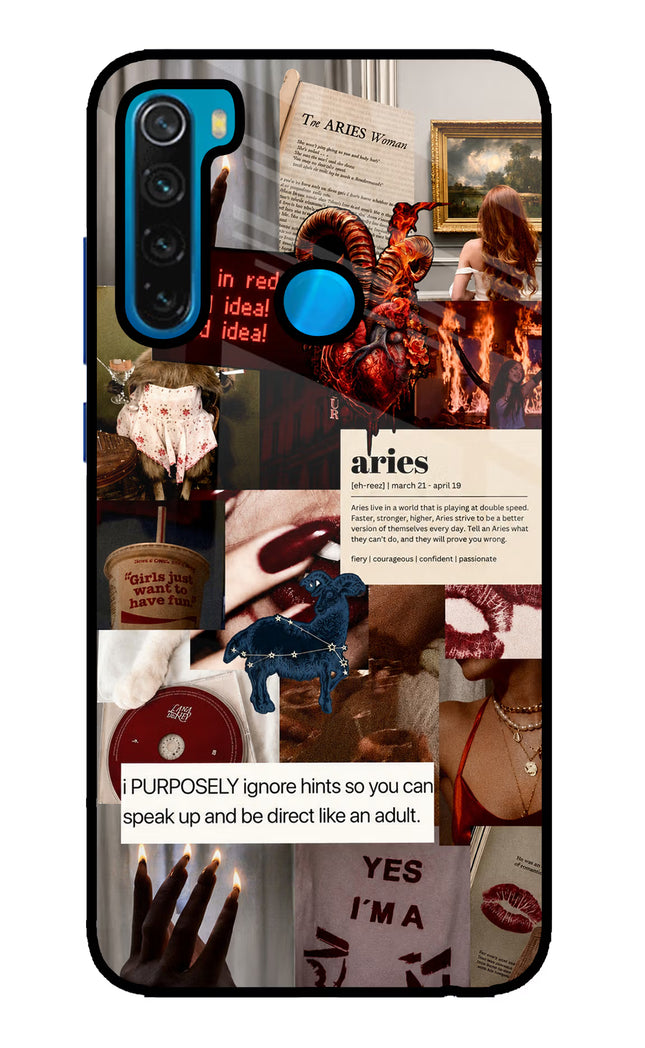 Zodiac Aries Redmi Note 8 Glass Case