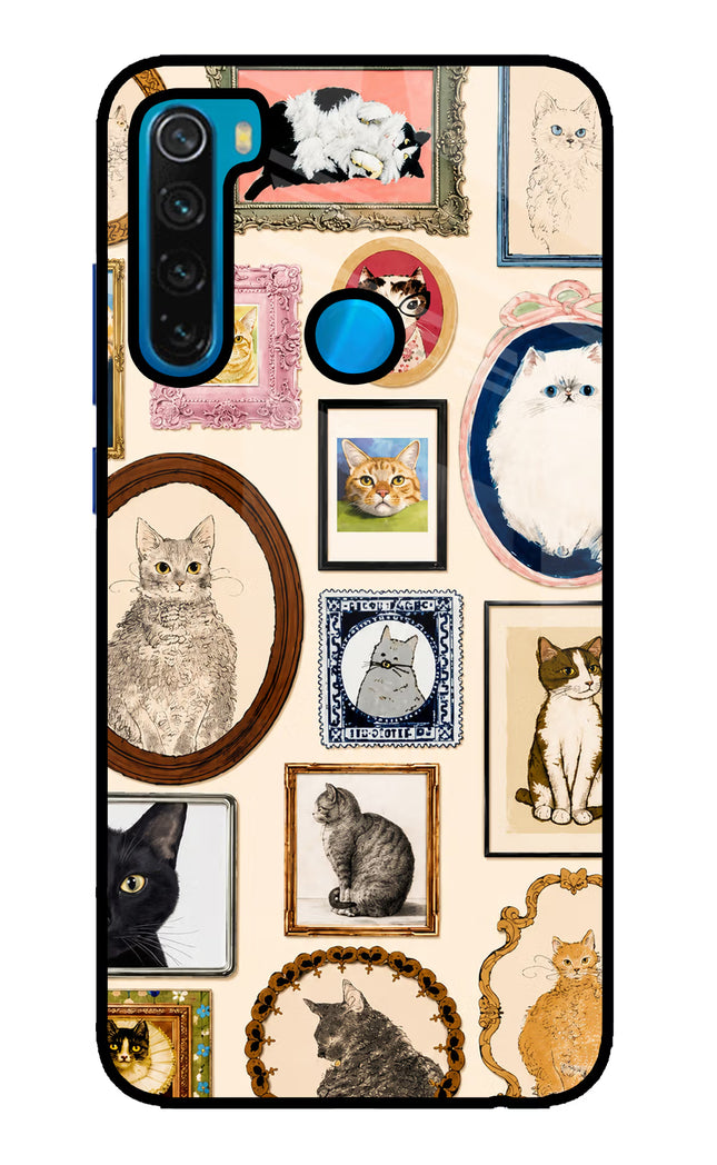 Mirror Cats Redmi Note 8 Glass Case