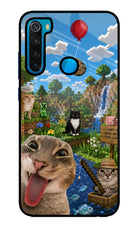 Minecraft Cat Chaos Redmi Note 8 Glass Case