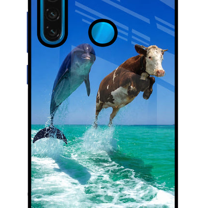Dolphin vs Cow Redmi Note 8 Glass Case