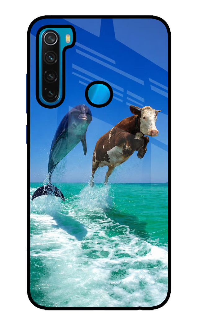 Dolphin vs Cow Redmi Note 8 Glass Case