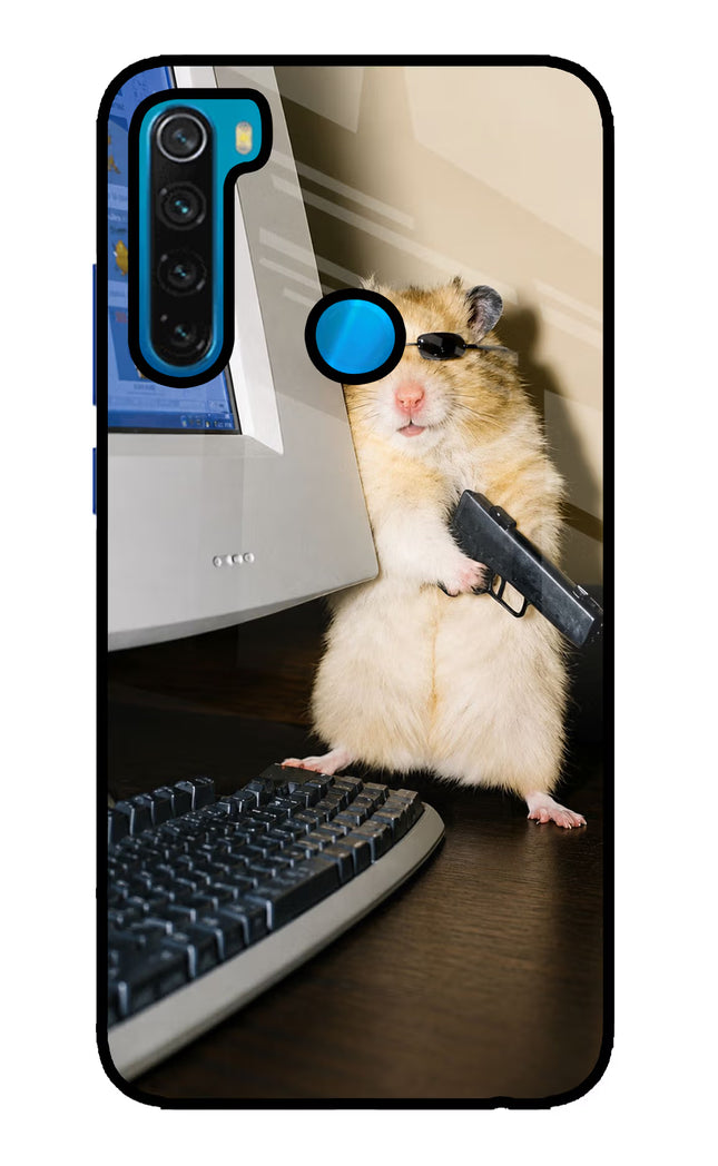 Hacker Hamster Redmi Note 8 Glass Case