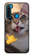 Silly Cat Call Redmi Note 8 Glass Case