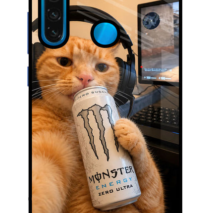 Gamer Cat Energy Redmi Note 8 Glass Case