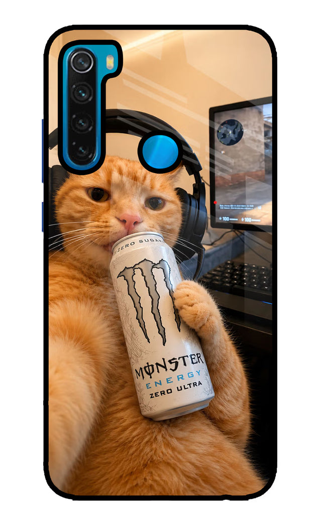 Gamer Cat Energy Redmi Note 8 Glass Case