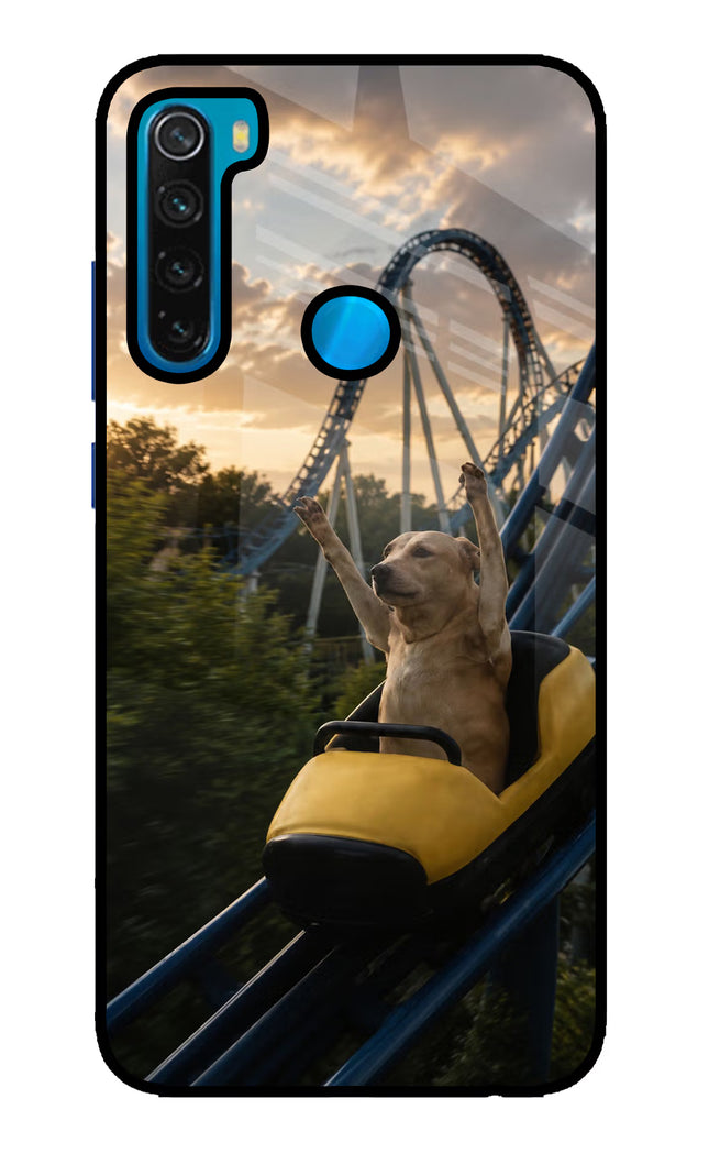 Rollercoaster Dog Redmi Note 8 Glass Case