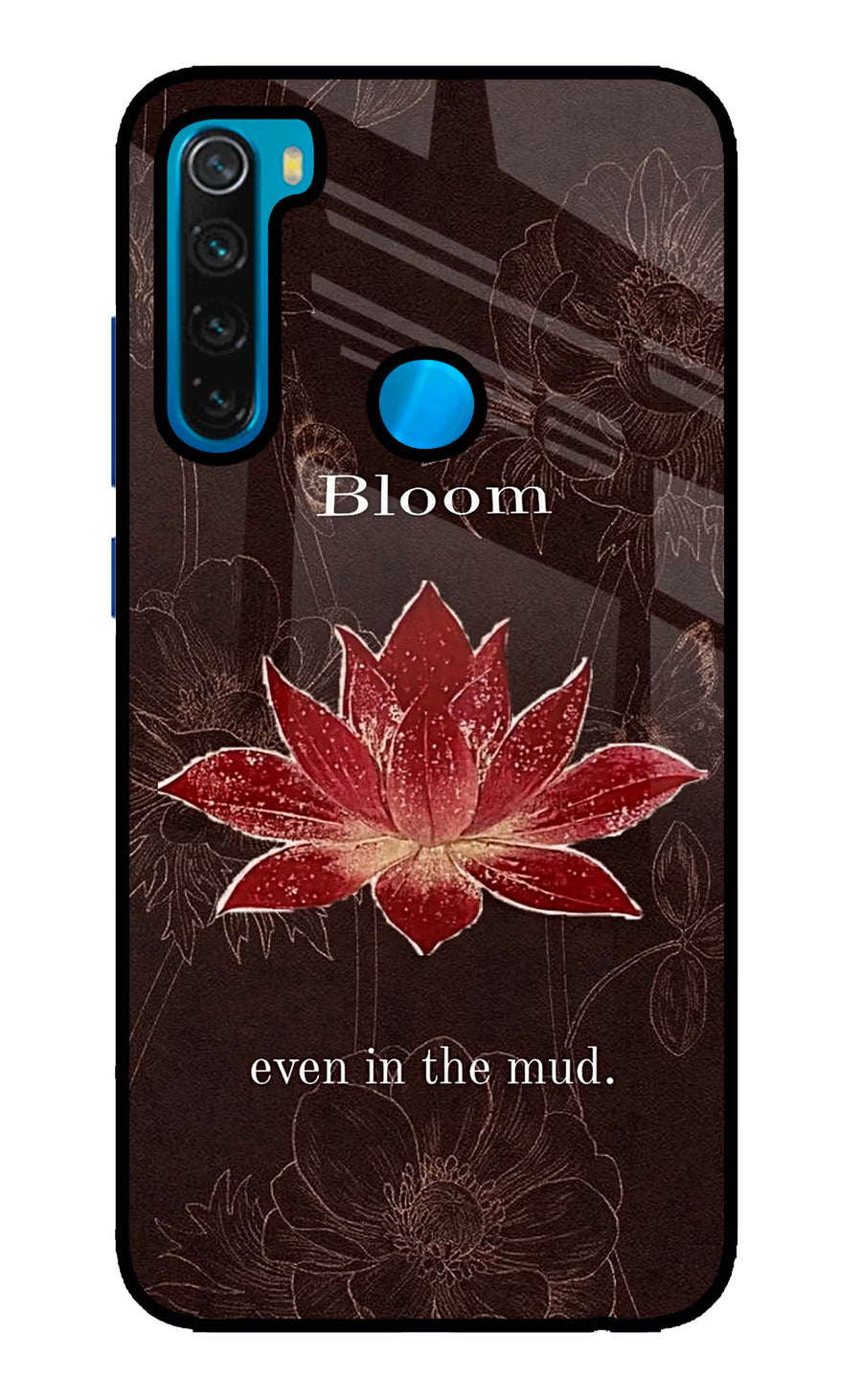 Bloom Redmi Note 8 Back Cover, Glass case
