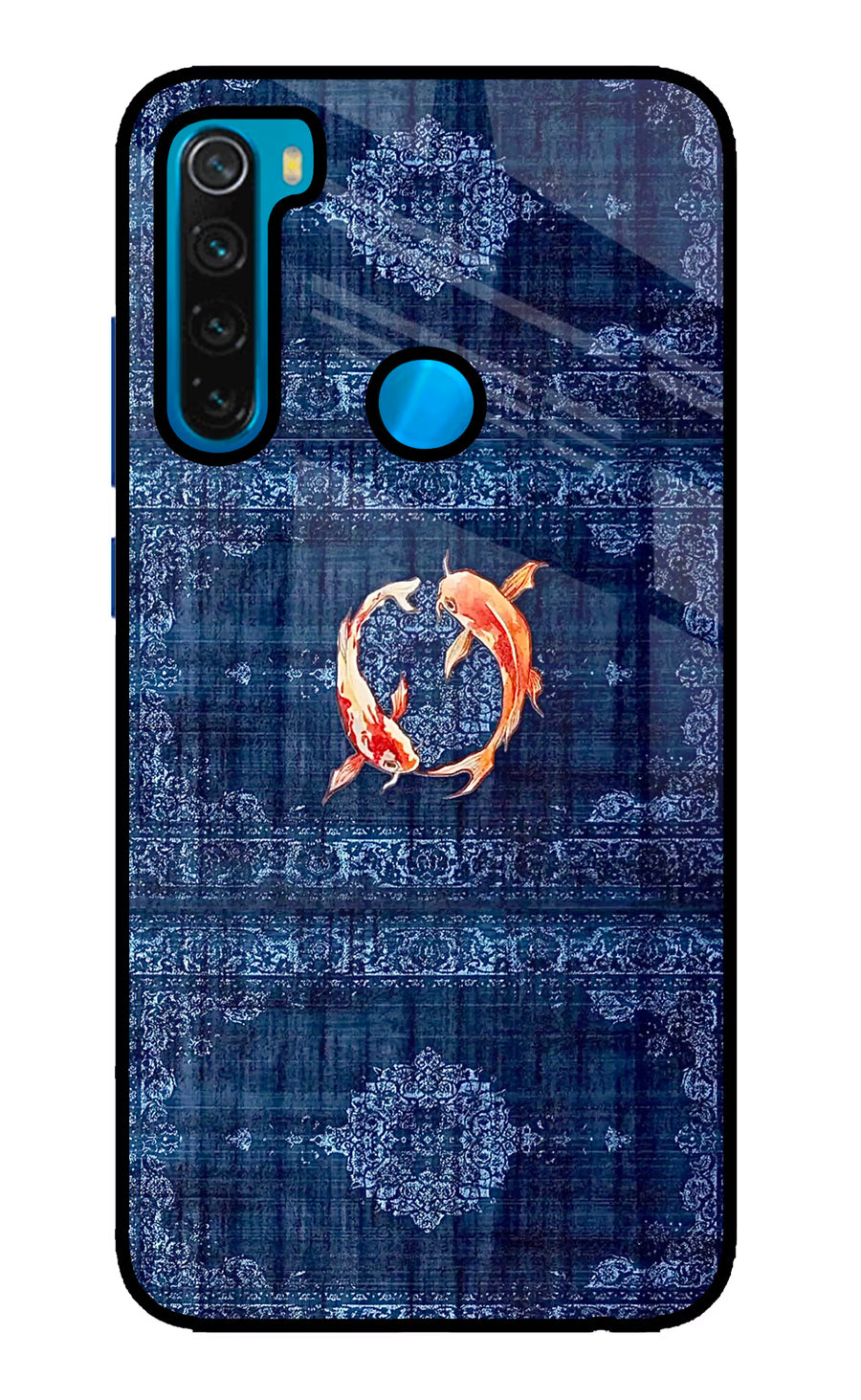 Koi Blue Redmi Note 8 Back Cover, Glass case
