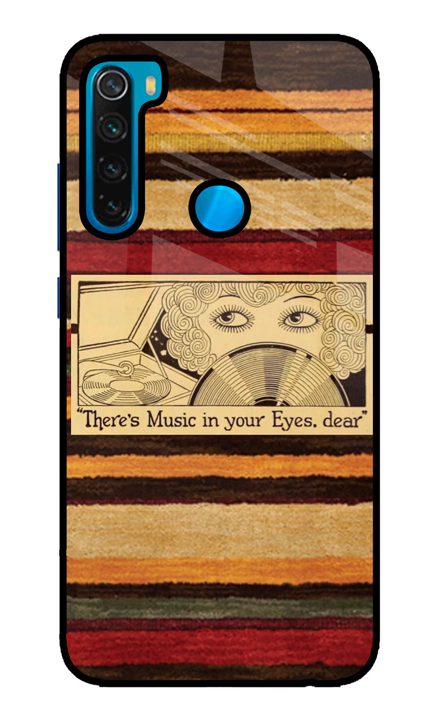 Vinyl Stripes Redmi Note 8 Back Cover, Glass case