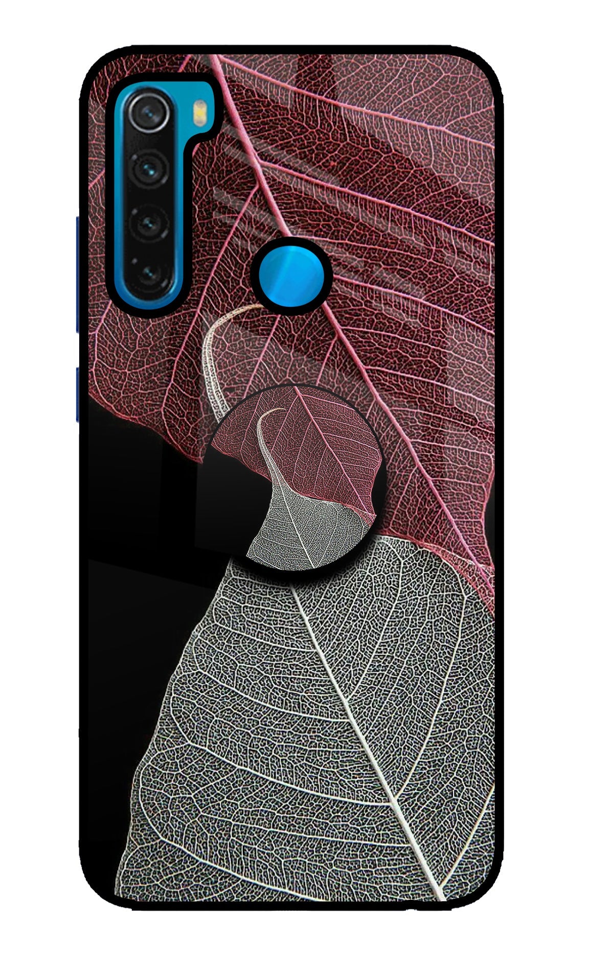 Leaf Pattern Redmi Note 8 Glass Case