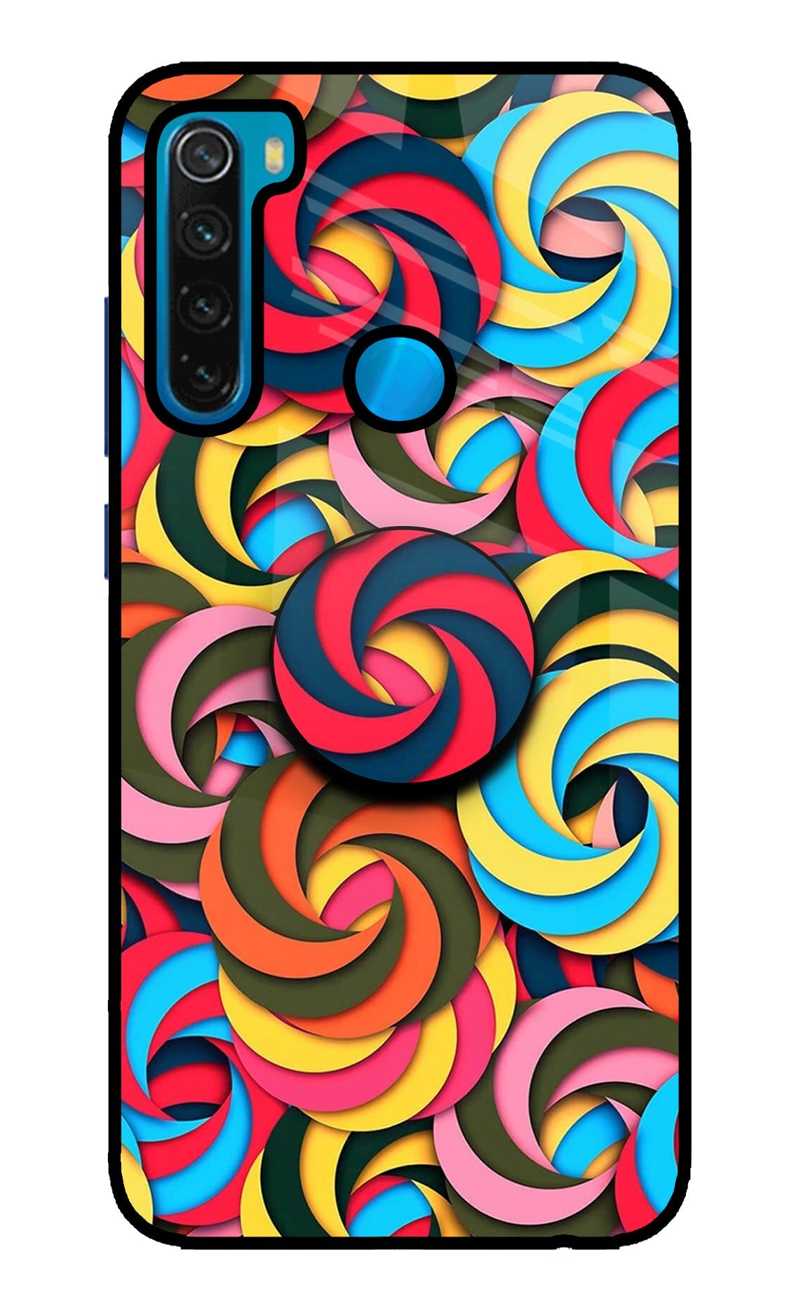 Spiral Pattern Redmi Note 8 Glass Case