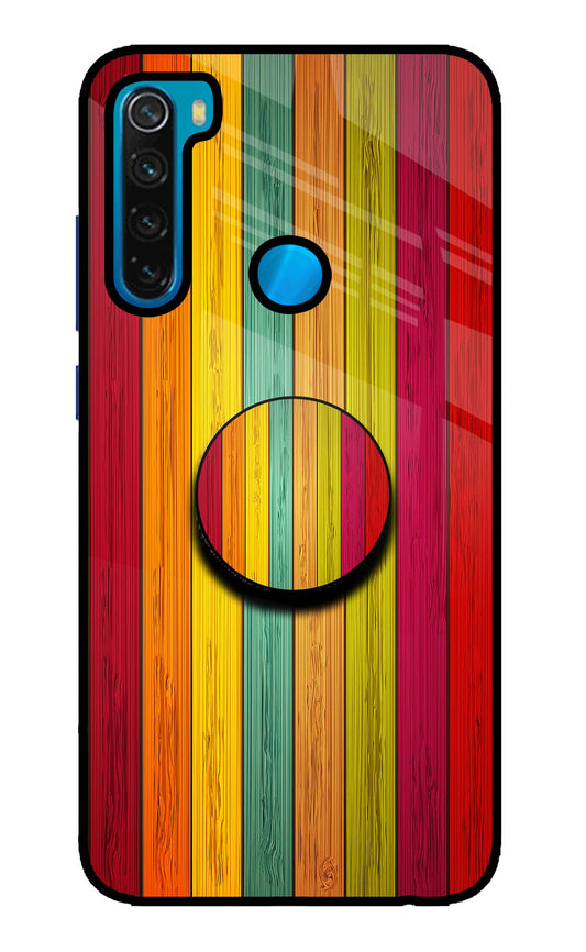 Multicolor Wooden Redmi Note 8 Glass Case