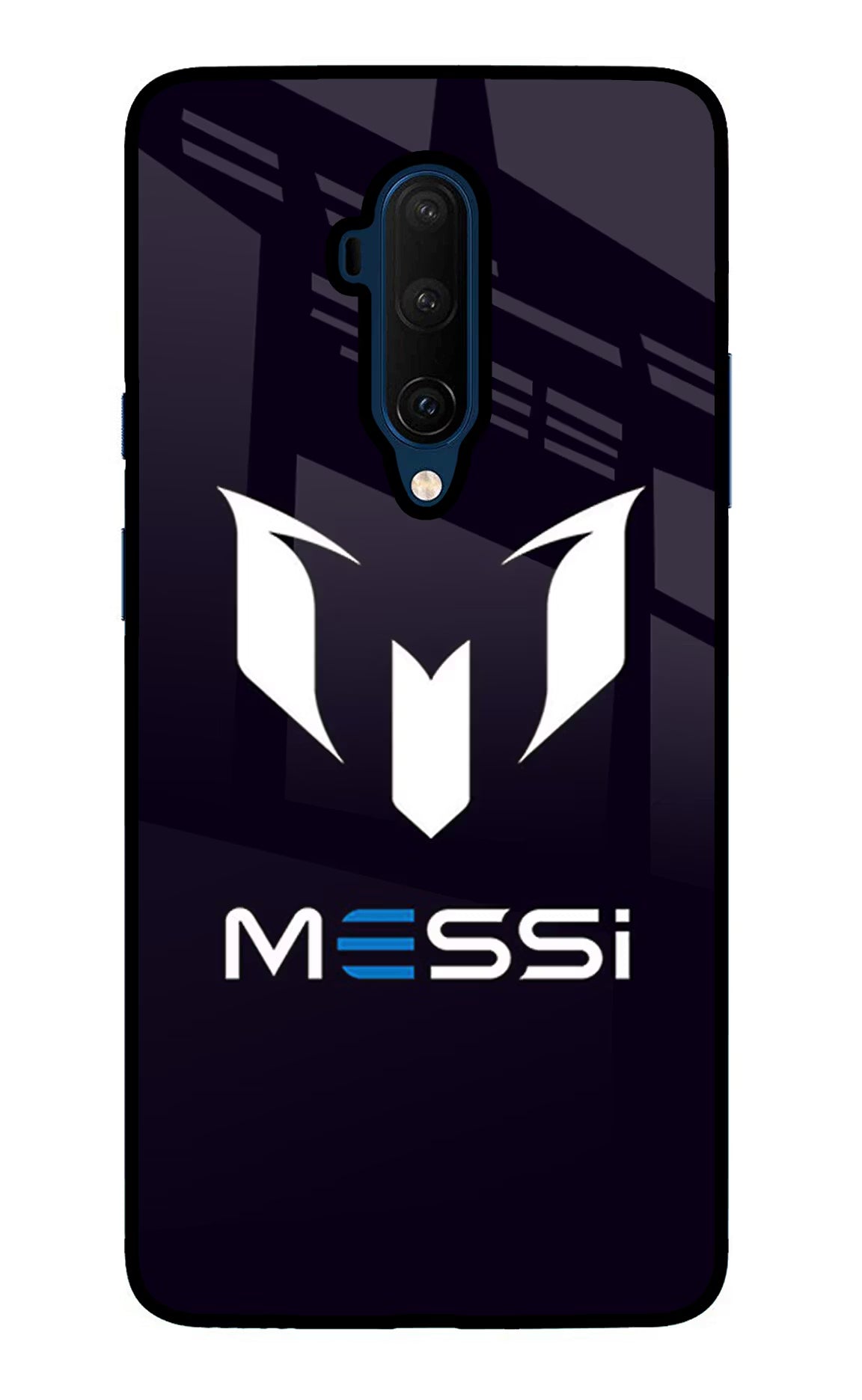 Messi Logo Oneplus 7T Pro Glass Case Back Cover by Casekaro