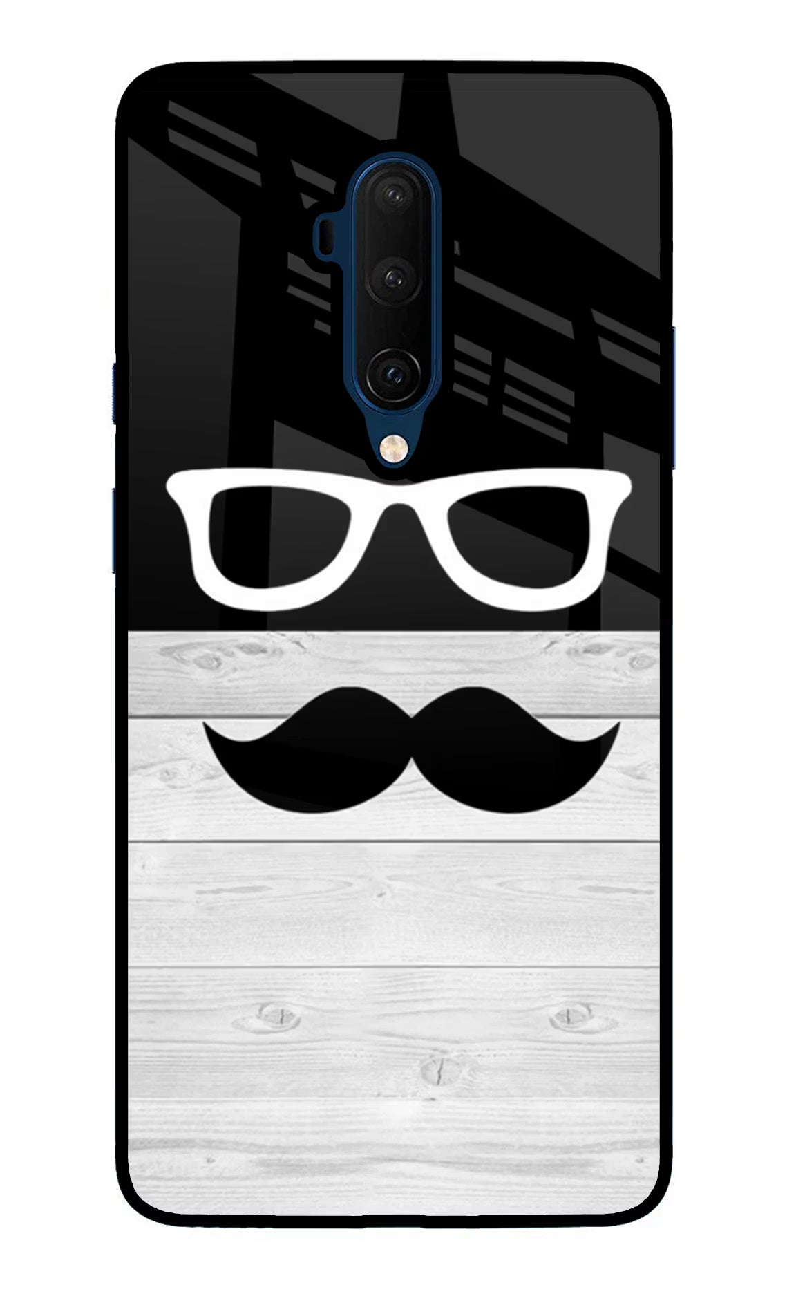 Mustache Oneplus 7T Pro Glass Case Back Cover by Casekaro