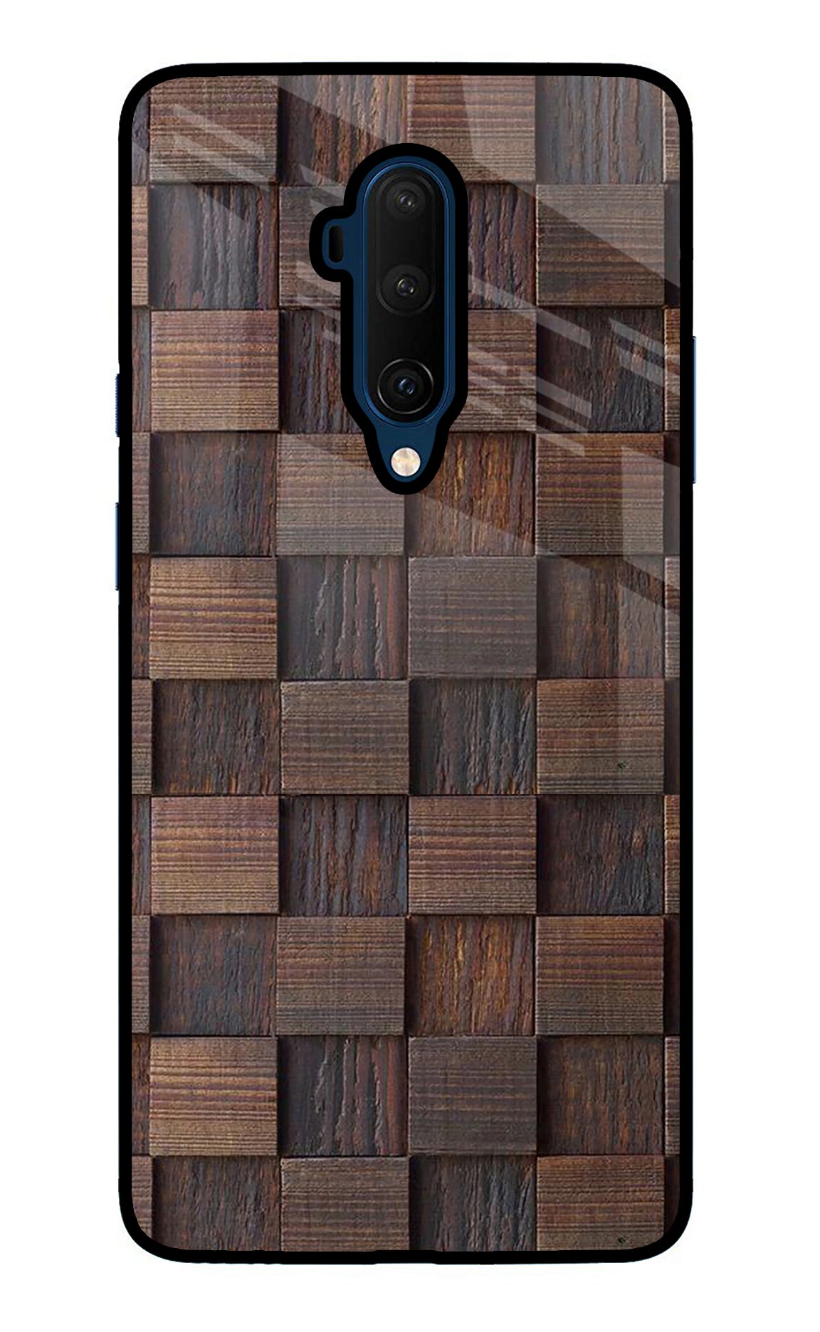 Wooden Cube Design Oneplus 7T Pro Glass Case