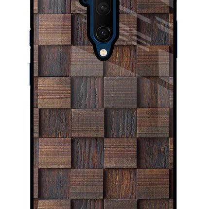 Wooden Cube Design Oneplus 7T Pro Glass Case