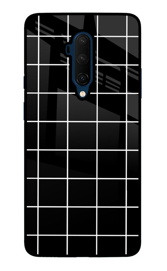 White Grid Oneplus 7T Pro Glass Case