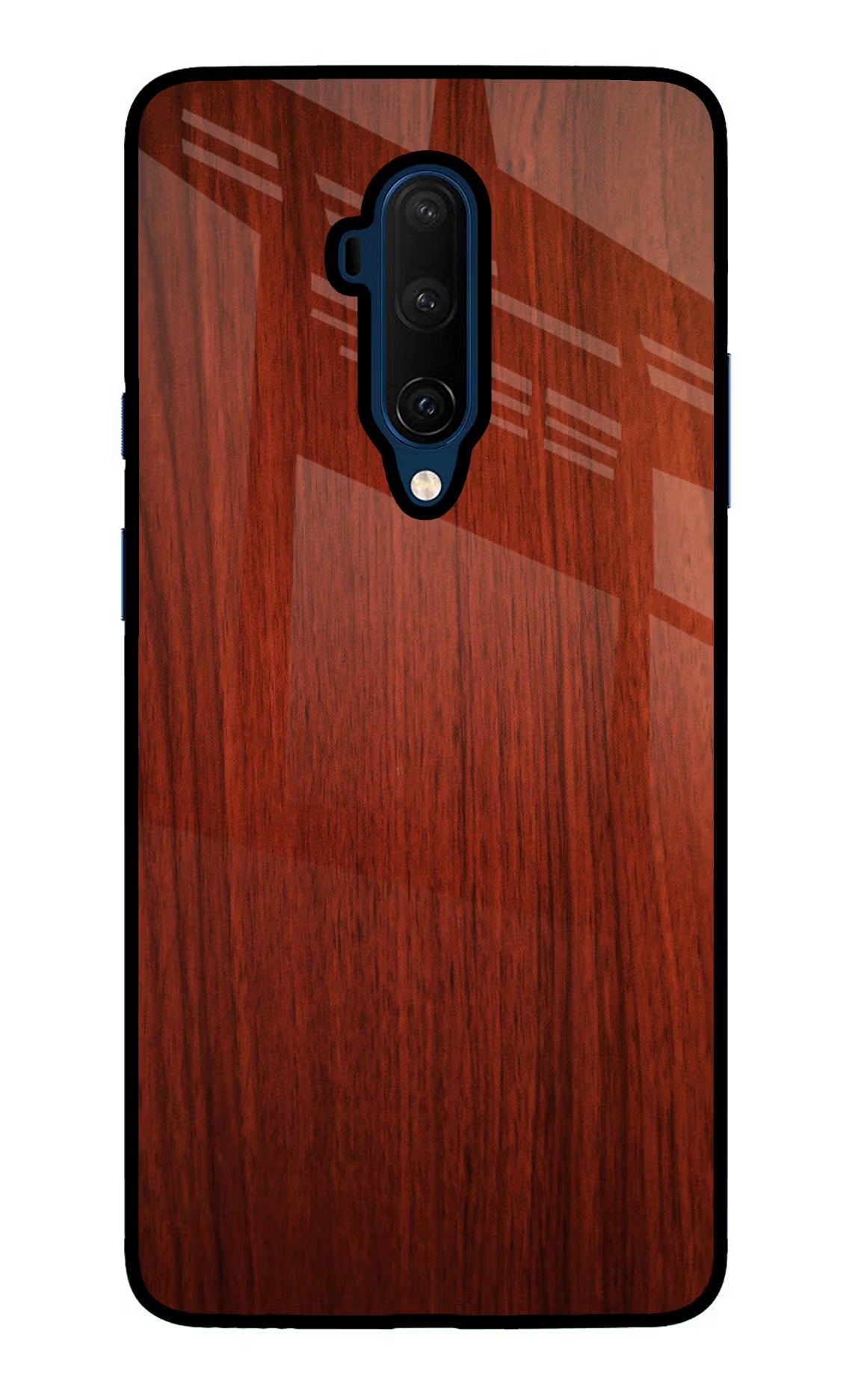 Wooden Plain Pattern Oneplus 7T Pro Glass Case Back Cover by Casekaro