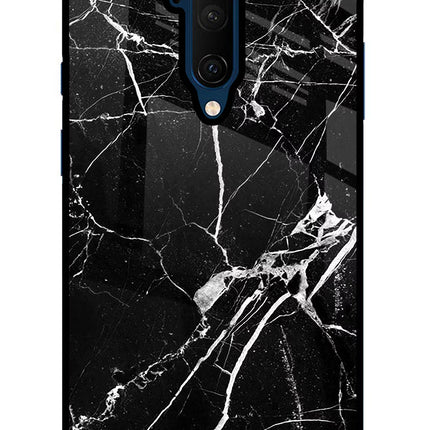 Black Marble Pattern Oneplus 7T Pro Glass Case