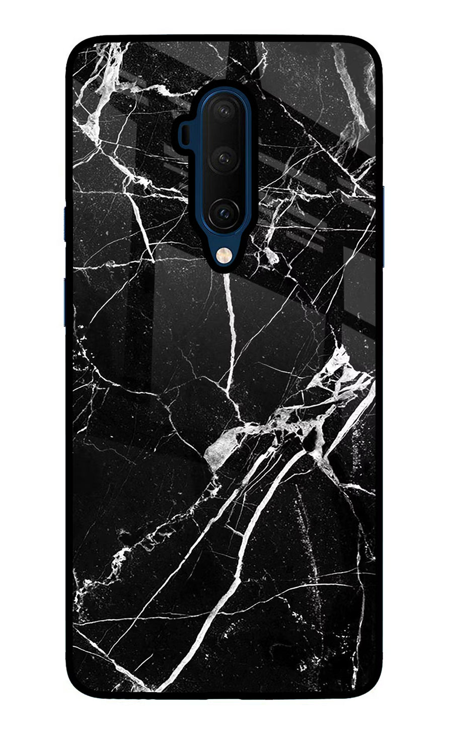 Black Marble Pattern Oneplus 7T Pro Back Cover, Glass case