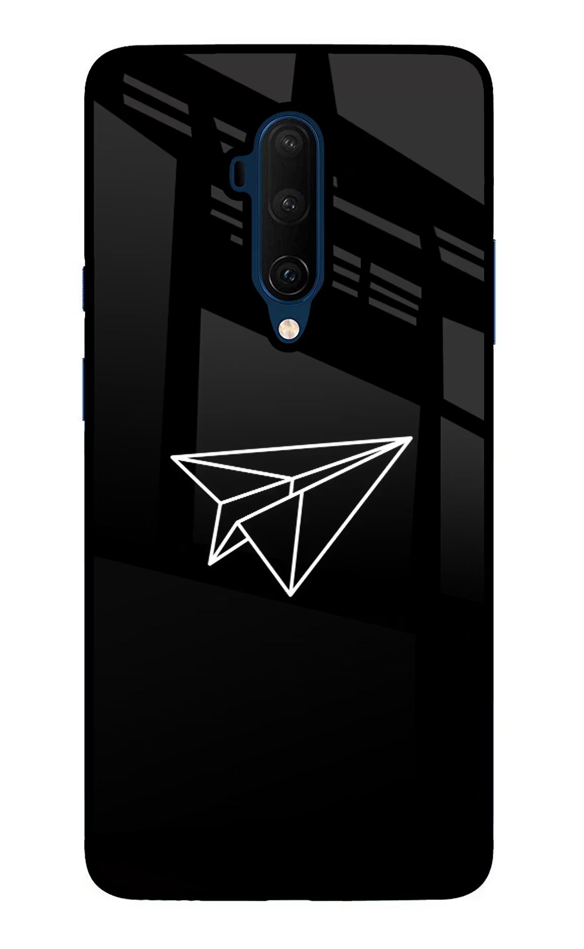 Paper Plane White Oneplus 7T Pro Glass Case Back Cover by Casekaro