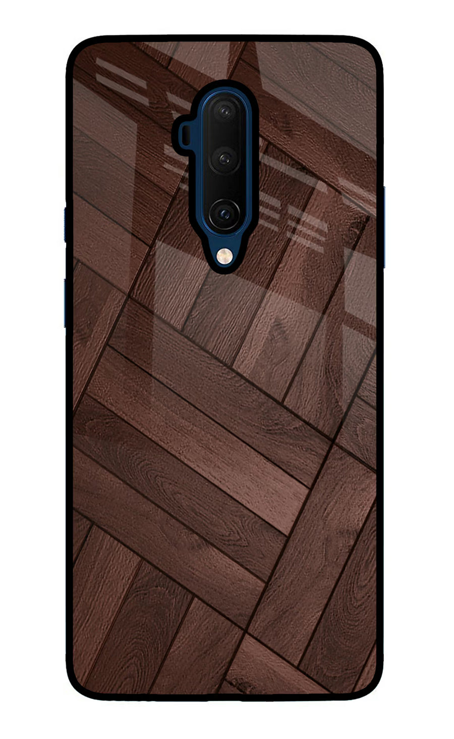 Wooden Texture Design Oneplus 7T Pro Back Cover, Glass case