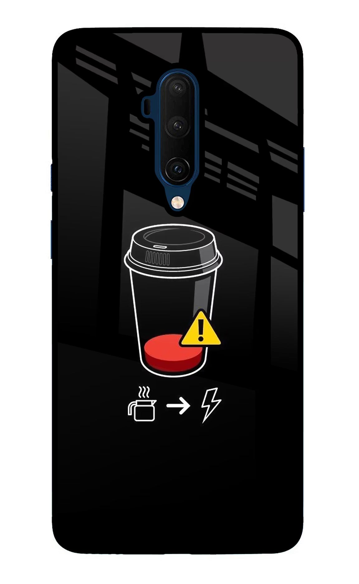 Coffee Oneplus 7T Pro Glass Case Back Cover by Casekaro