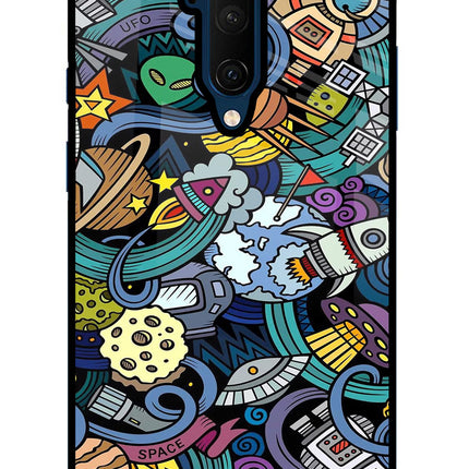 Space Abstract Oneplus 7T Pro Glass Case