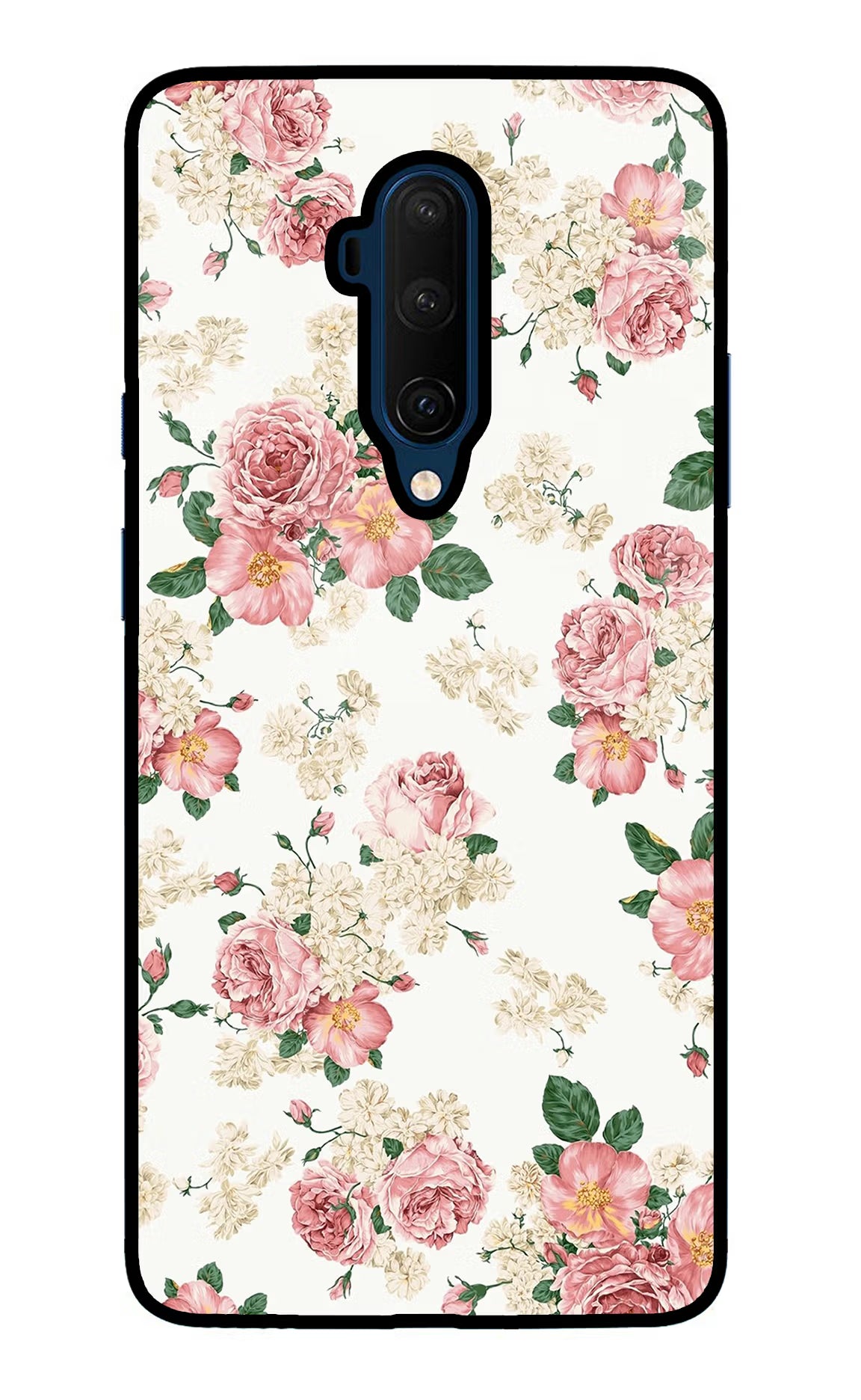 Flowers Oneplus 7T Pro Glass Case Back Cover by Casekaro