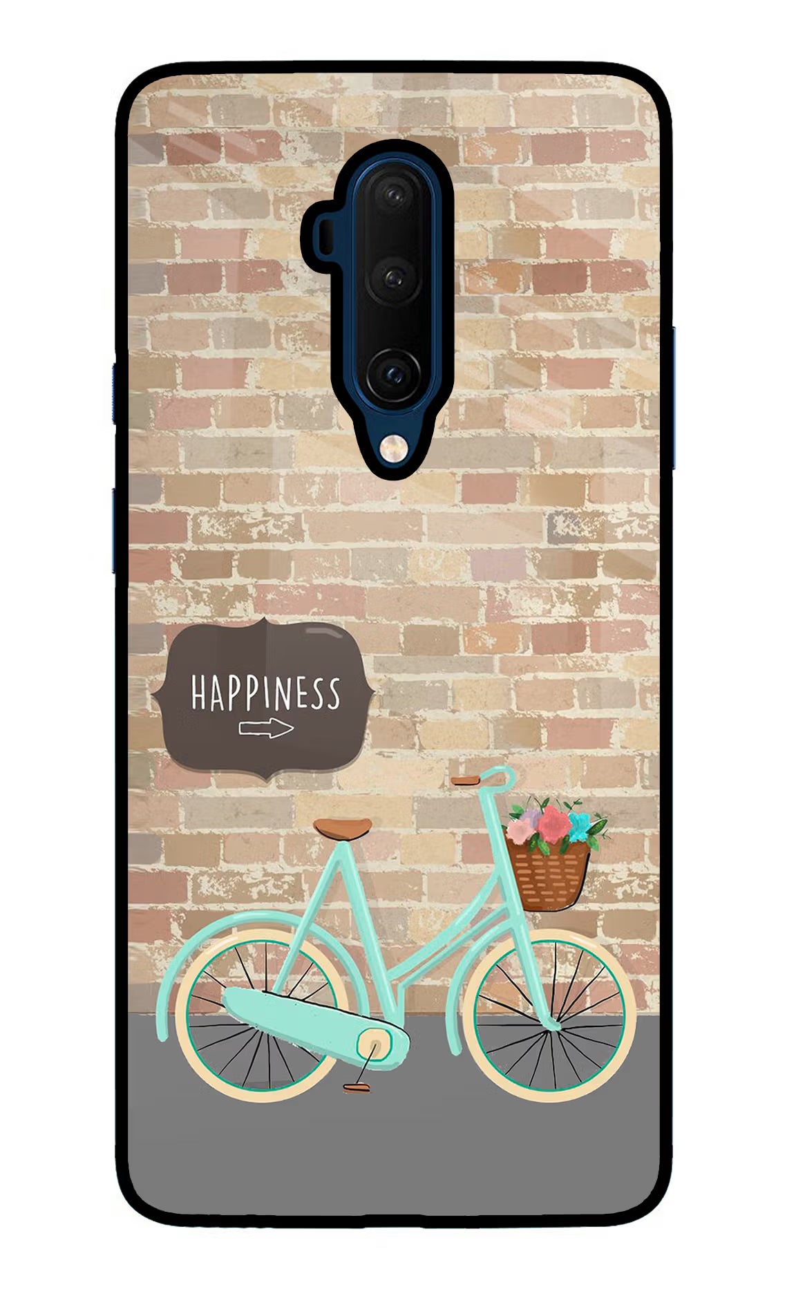 Happiness Artwork Oneplus 7T Pro Glass Case Back Cover by Casekaro