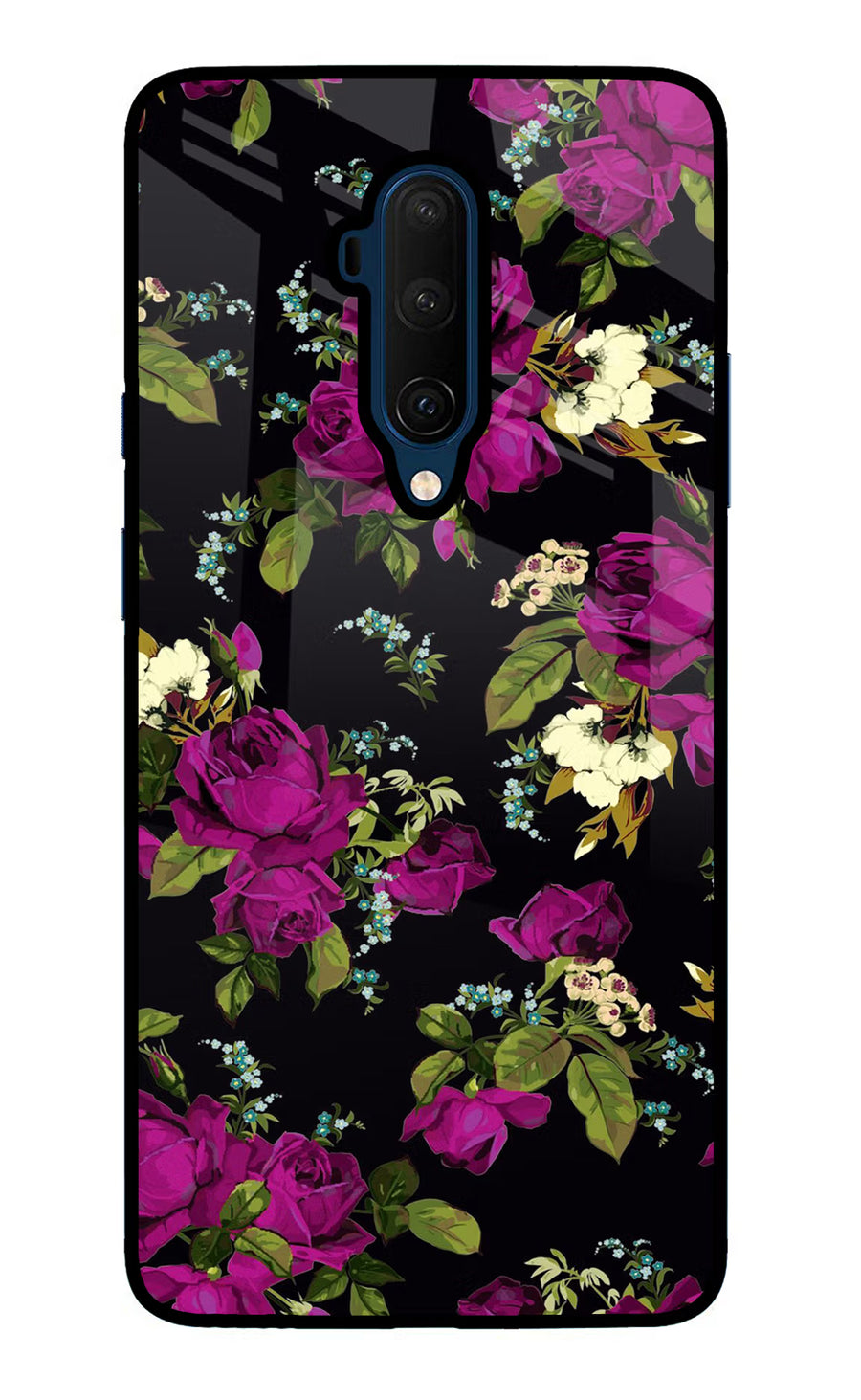 Flowers Oneplus 7T Pro Back Cover, Glass case