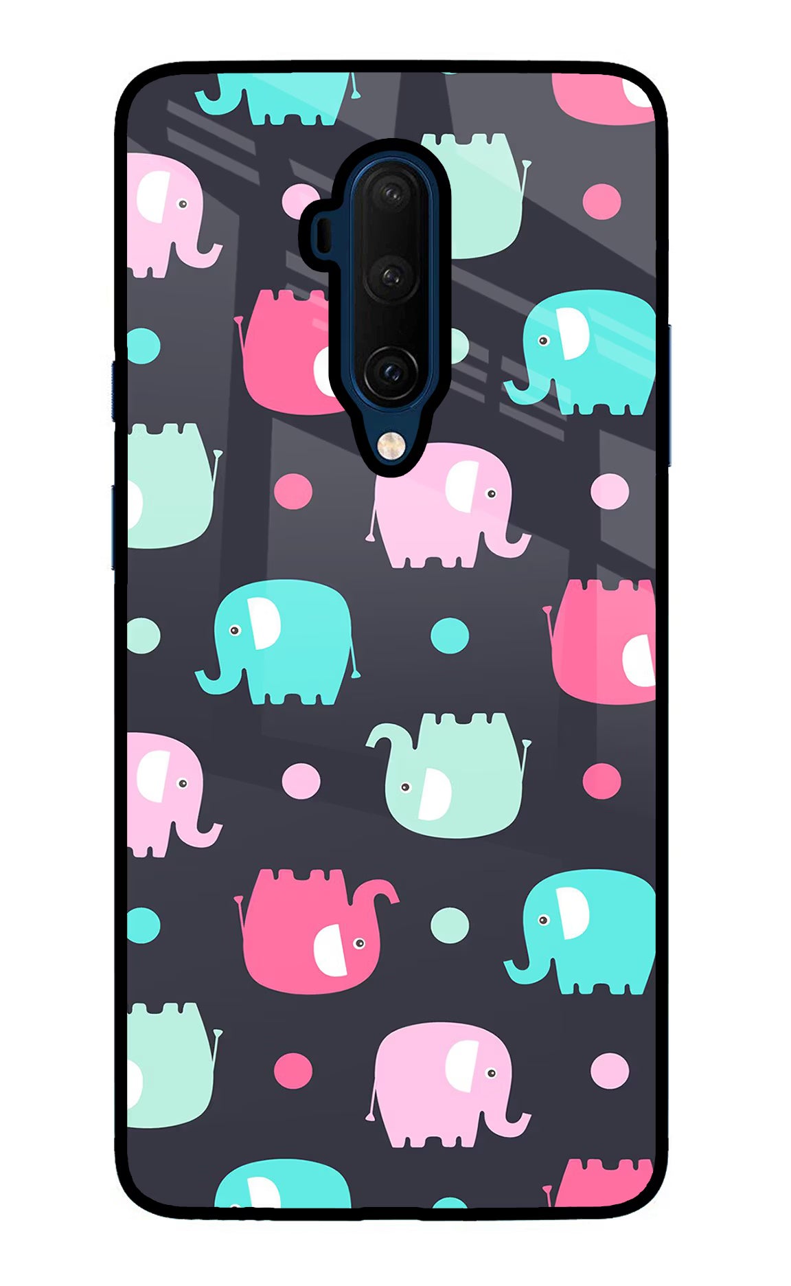 Elephants Oneplus 7T Pro Glass Case Back Cover by Casekaro
