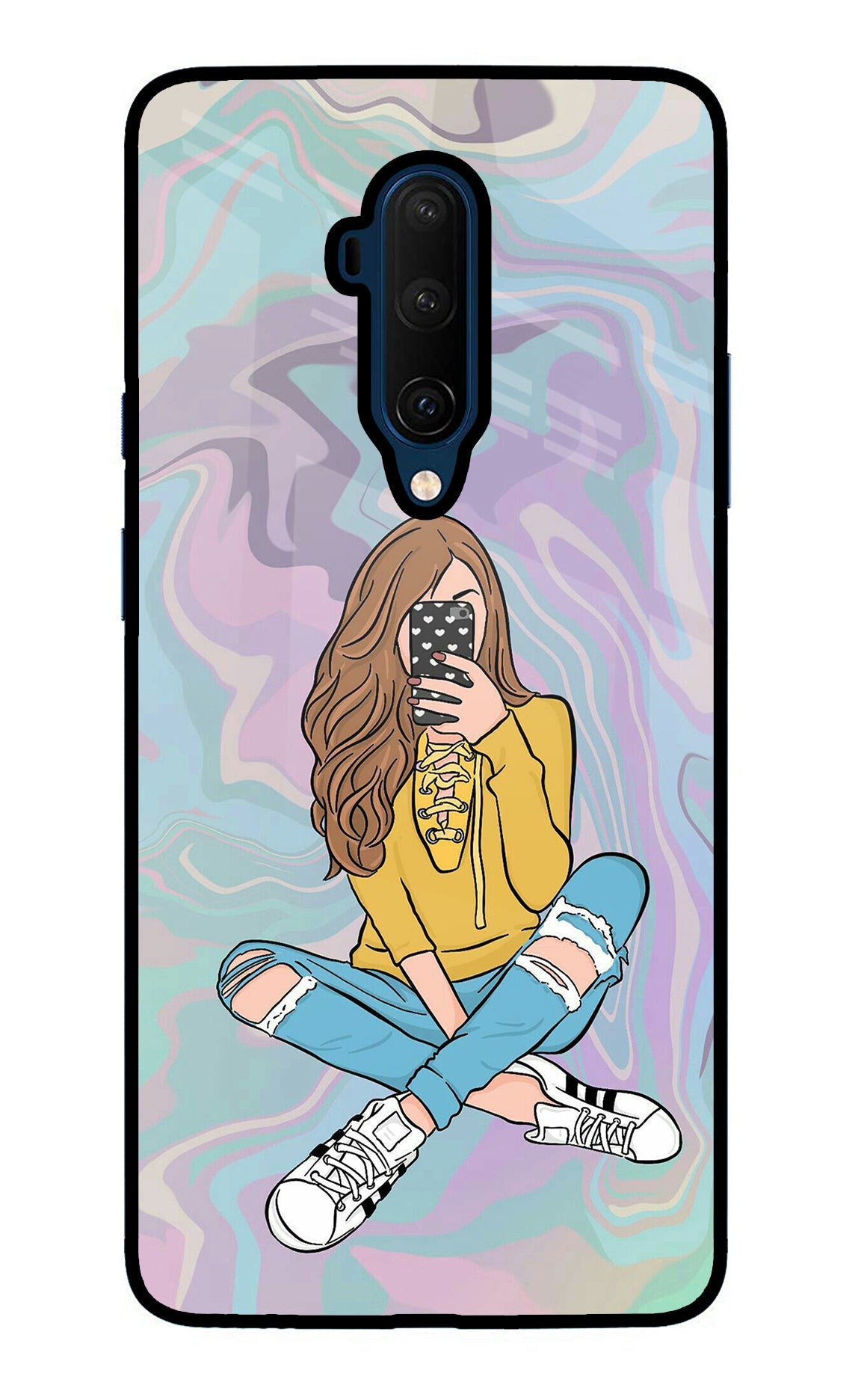 Selfie Girl Oneplus 7T Pro Back Cover