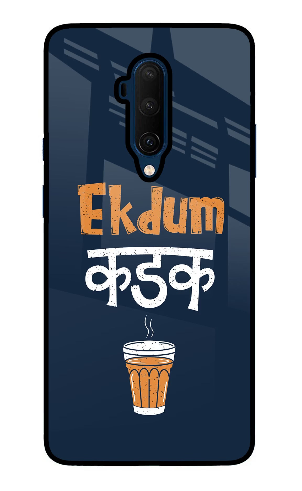 Ekdum Kadak Chai Oneplus 7T Pro Glass Case Back Cover by Casekaro