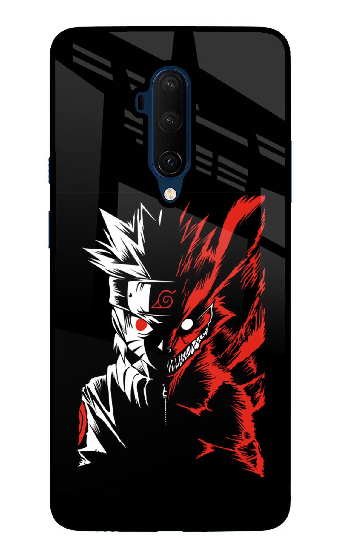 Naruto Two Face Oneplus 7T Pro Glass Case Back Cover by Casekaro