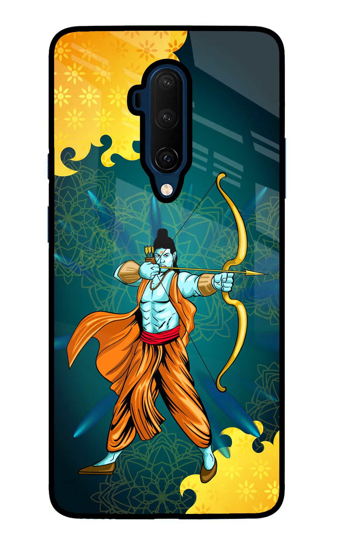 Lord Ram - 6 Oneplus 7T Pro Glass Case Back Cover by Casekaro