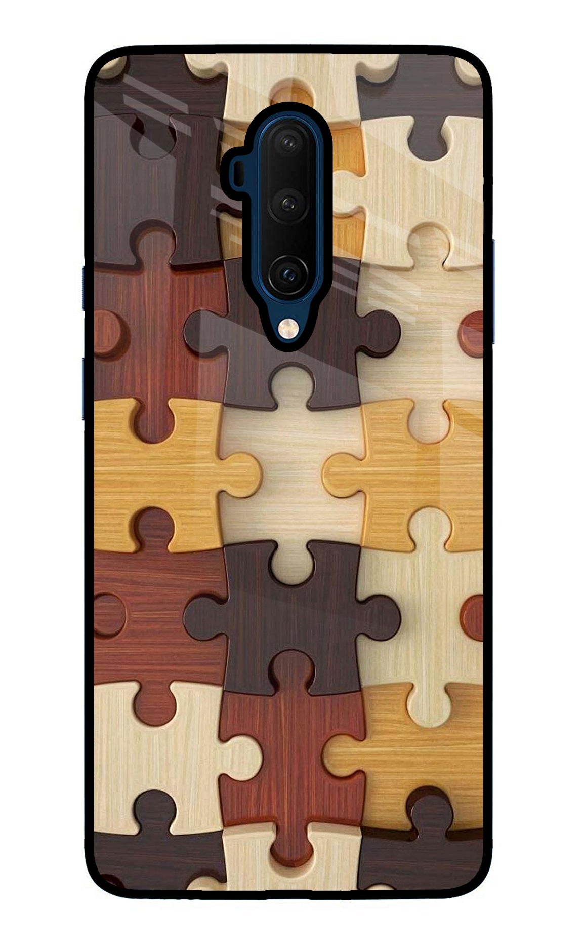 Wooden Puzzle Oneplus 7T Pro Glass Case