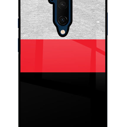Tri Color Pattern Oneplus 7T Pro Glass Case