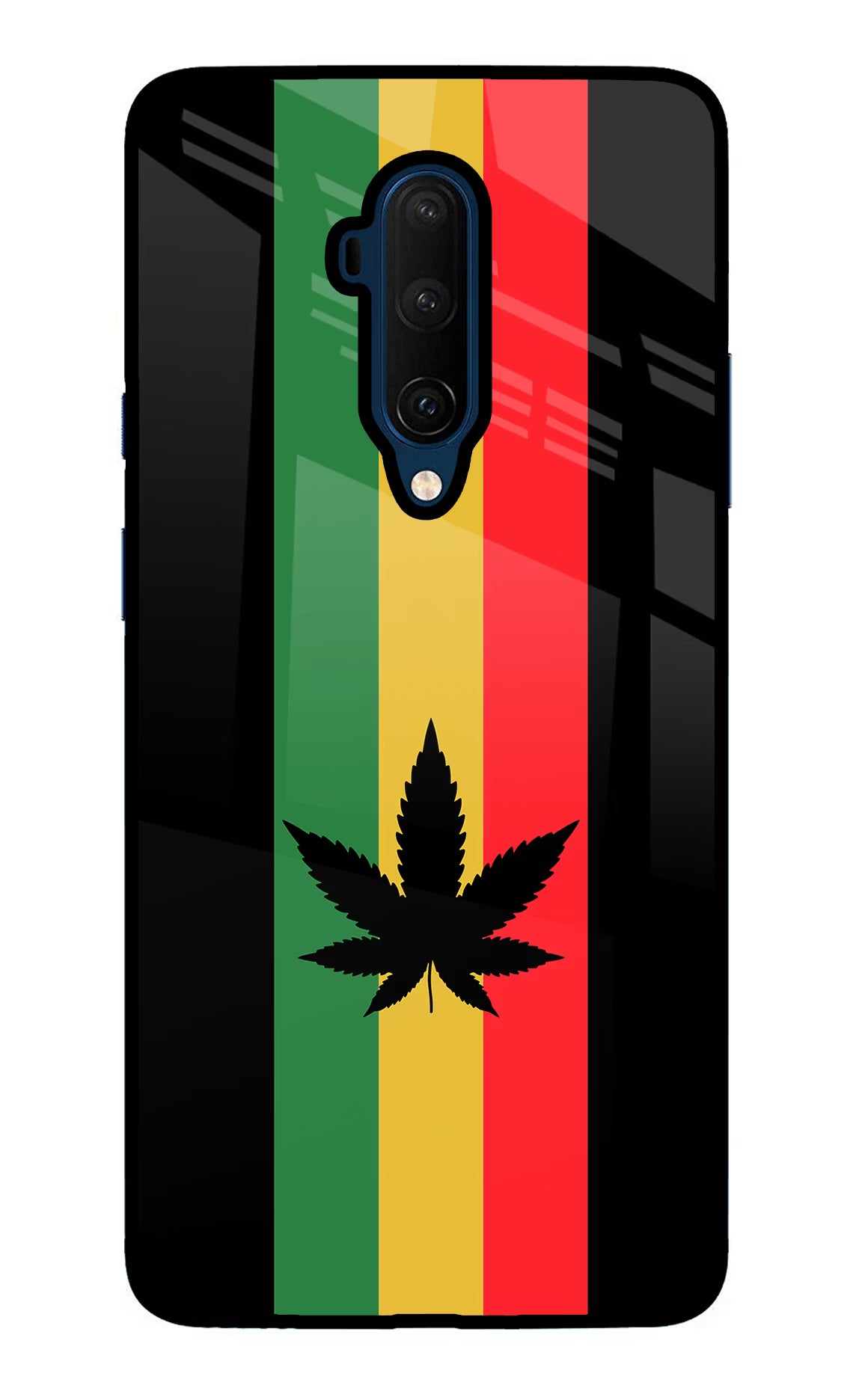 Weed Flag Oneplus 7T Pro Glass Case Back Cover by Casekaro