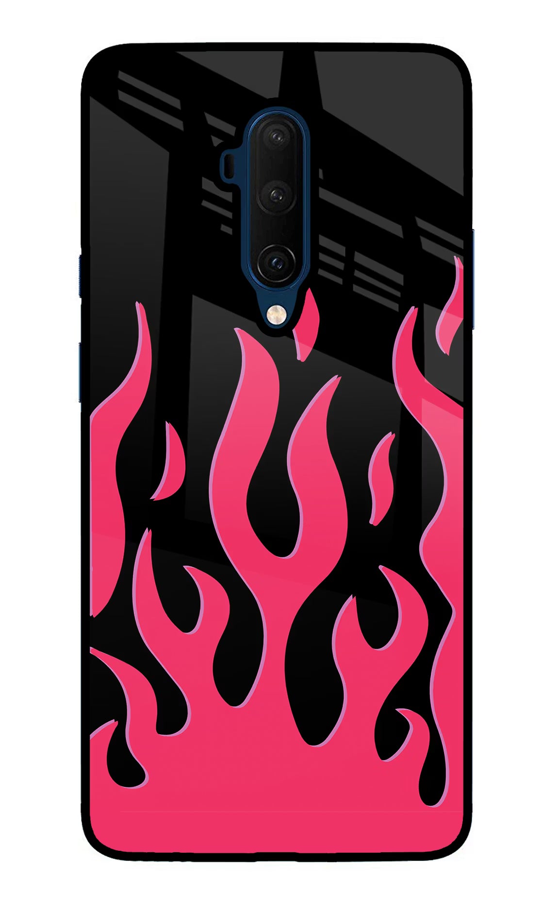 Fire Flames Oneplus 7T Pro Glass Case Back Cover by Casekaro