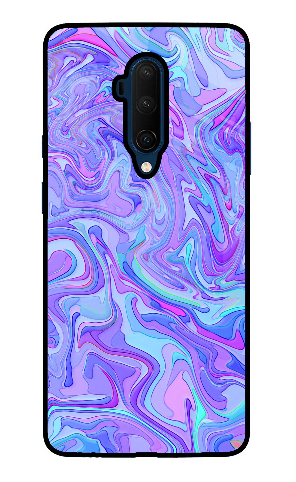 Glitter Oneplus 7T Pro Glass Case Back Cover by Casekaro