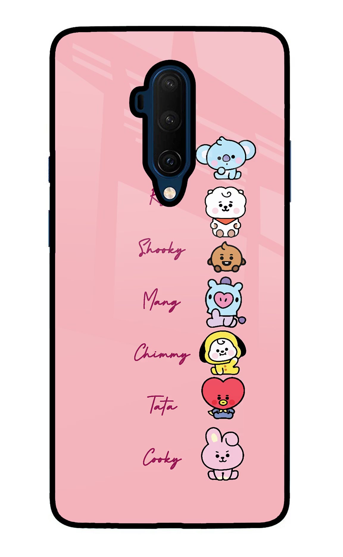 BTS names Oneplus 7T Pro Glass Case Back Cover by Casekaro