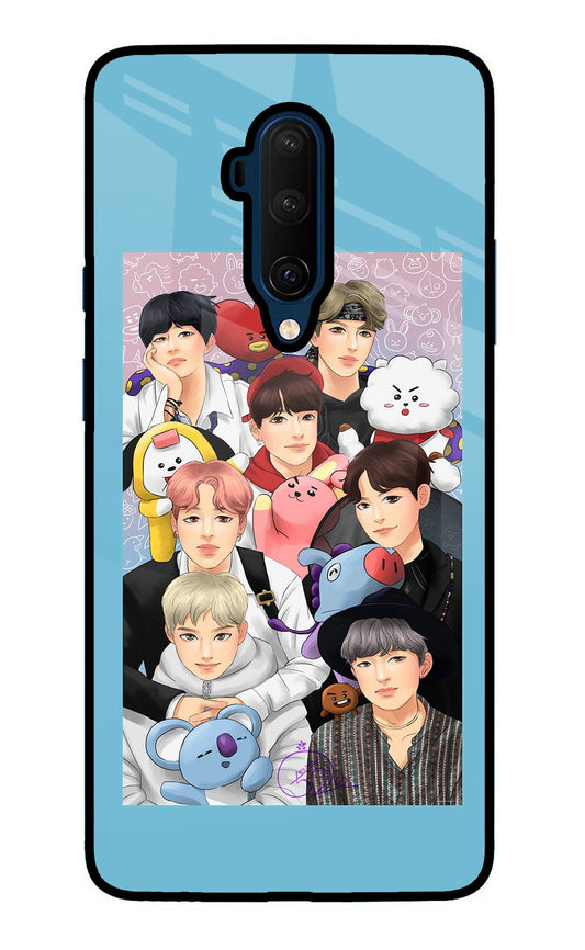 BTS with animals Oneplus 7T Pro Glass Case